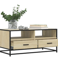 Couchtisch Sonoma-Eiche 100x50x45 cm Holzwerkstoff und Metall