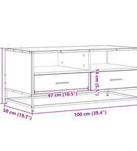 Couchtisch Sonoma-Eiche 100x50x45 cm Holzwerkstoff und Metall