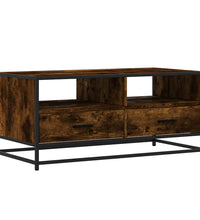 Couchtisch Räuchereiche 100x50x45 cm Holzwerkstoff und Metall