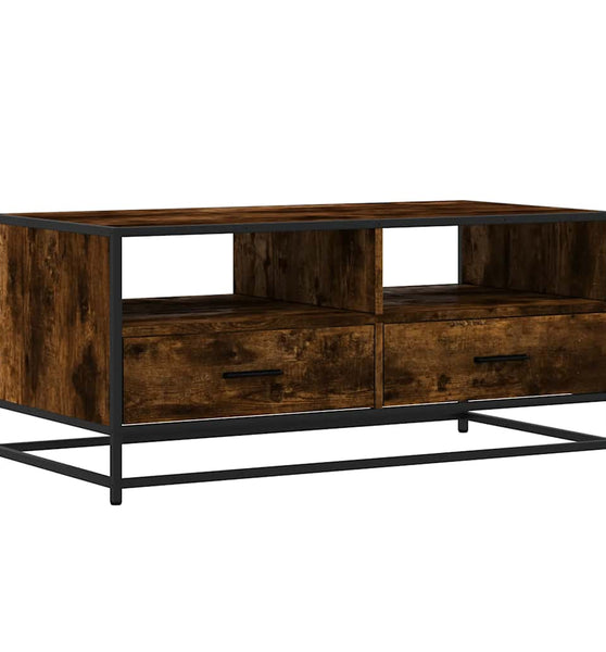 Couchtisch Räuchereiche 100x50x45 cm Holzwerkstoff und Metall