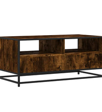 Couchtisch Räuchereiche 100x50x45 cm Holzwerkstoff und Metall