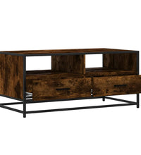 Couchtisch Räuchereiche 100x50x45 cm Holzwerkstoff und Metall