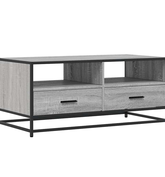 Couchtisch Grau Sonoma 100x50x45 cm Holzwerkstoff und Metall