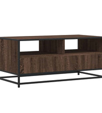 Couchtisch Braun Eichen-Optik 100x50x45 cm Holzwerkstoff Metall