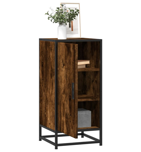 Sideboard Räuchereiche 35,5x35x76 cm Holzwerkstoff und Metall