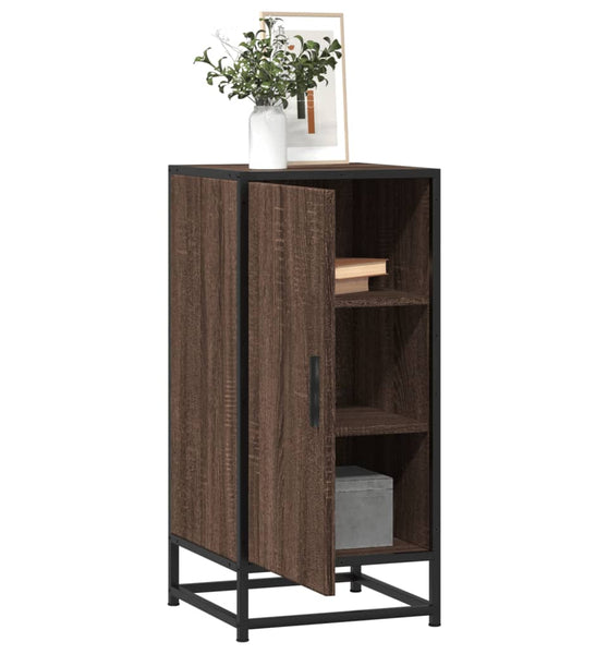 Sideboard Braun Eichen-Optik 35,5x35x76 cm Holzwerkstoff Metall