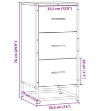 Sideboard Sonoma-Eiche 35,5x35x76 cm Holzwerkstoff und Metall