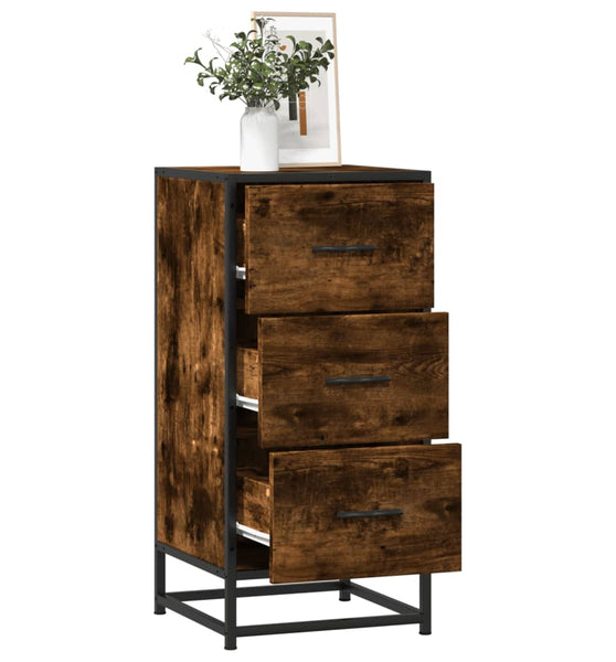 Sideboard Räuchereiche 35,5x35x76 cm Holzwerkstoff und Metall