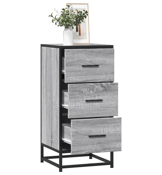 Sideboard Grau Sonoma 35,5x35x76 cm Holzwerkstoff und Metall