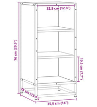 Sideboard Sonoma-Eiche 35,5x35x76 cm Holzwerkstoff und Metall