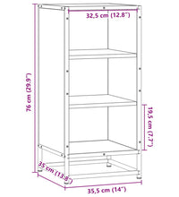 Sideboard Räuchereiche 35,5x35x76 cm Holzwerkstoff und Metall