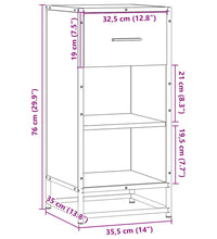 Sideboard Grau Sonoma 35,5x35x76 cm Holzwerkstoff und Metall