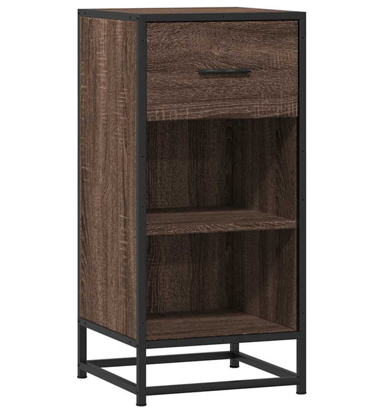 Sideboard Braun Eichen-Optik 35,5x35x76 cm Holzwerkstoff Metall