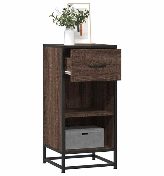 Sideboard Braun Eichen-Optik 35,5x35x76 cm Holzwerkstoff Metall