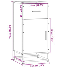 Sideboard Sonoma-Eiche 35,5x35x76 cm Holzwerkstoff und Metall