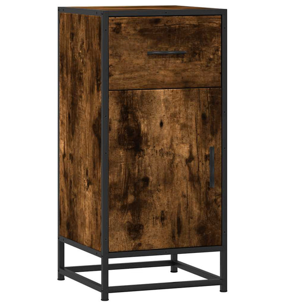 Sideboard Räuchereiche 35,5x35x76 cm Holzwerkstoff und Metall