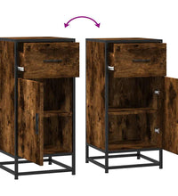 Sideboard Räuchereiche 35,5x35x76 cm Holzwerkstoff und Metall