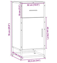 Sideboard Grau Sonoma 35,5x35x76 cm Holzwerkstoff und Metall