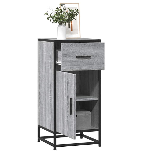 Sideboard Grau Sonoma 35,5x35x76 cm Holzwerkstoff und Metall