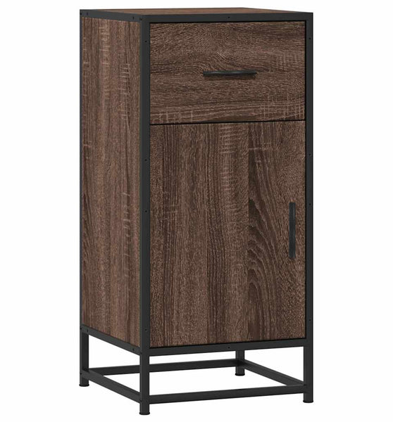 Sideboard Braun Eichen-Optik 35,5x35x76 cm Holzwerkstoff Metall