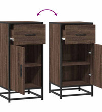 Sideboard Braun Eichen-Optik 35,5x35x76 cm Holzwerkstoff Metall