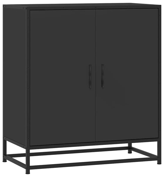 Sideboard Schwarz 68x35x76 cm Holzwerkstoff und Metall