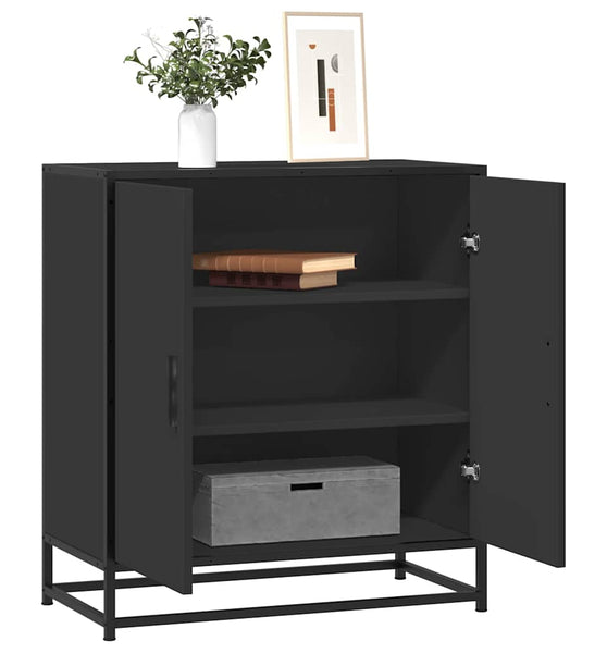 Sideboard Schwarz 68x35x76 cm Holzwerkstoff und Metall