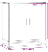 Sideboard Sonoma-Eiche 68x35x76 cm Holzwerkstoff und Metall