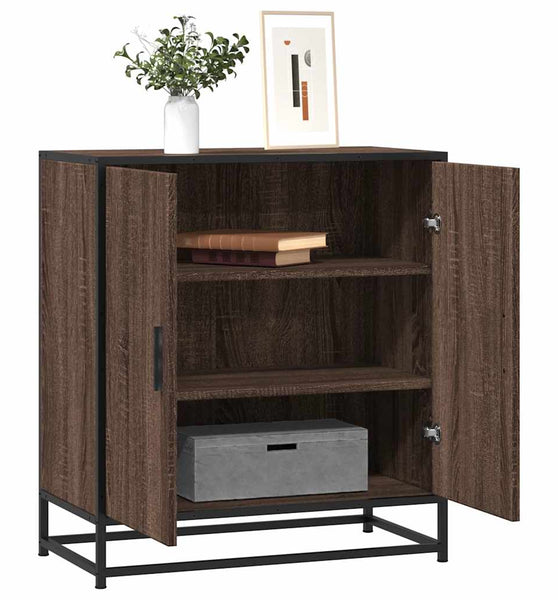 Sideboard Braun Eichen-Optik 68x35x76 cm Holzwerkstoff & Metall