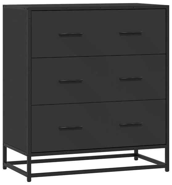 Sideboard Schwarz 68x35x76 cm Holzwerkstoff und Metall