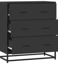 Sideboard Schwarz 68x35x76 cm Holzwerkstoff und Metall