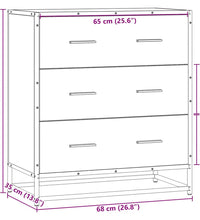 Sideboard Schwarz 68x35x76 cm Holzwerkstoff und Metall