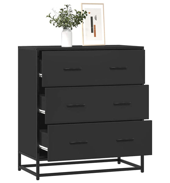 Sideboard Schwarz 68x35x76 cm Holzwerkstoff und Metall