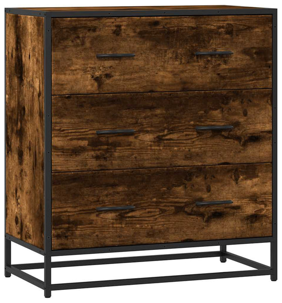 Sideboard Räuchereiche 68x35x76 cm Holzwerkstoff und Metall