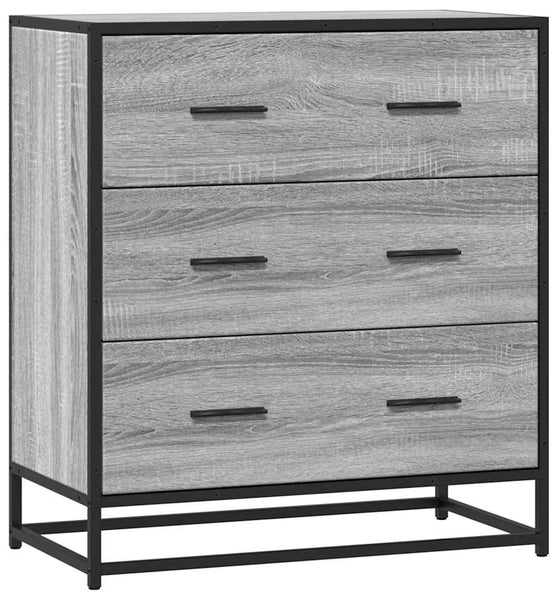 Sideboard Grau Sonoma 68x35x76 cm Holzwerkstoff und Metall