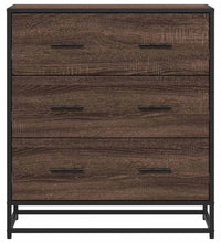 Sideboard Braun Eichen-Optik 68x35x76 cm Holzwerkstoff & Metall