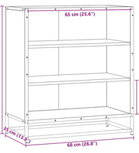 Sideboard Sonoma-Eiche 68x35x76 cm Holzwerkstoff und Metall