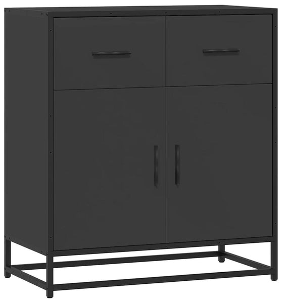 Sideboard Schwarz 68x35x76 cm Holzwerkstoff und Metall