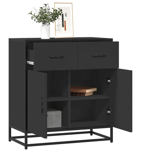 Sideboard Schwarz 68x35x76 cm Holzwerkstoff und Metall