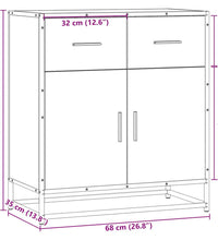 Sideboard Sonoma-Eiche 68x35x76 cm Holzwerkstoff und Metall