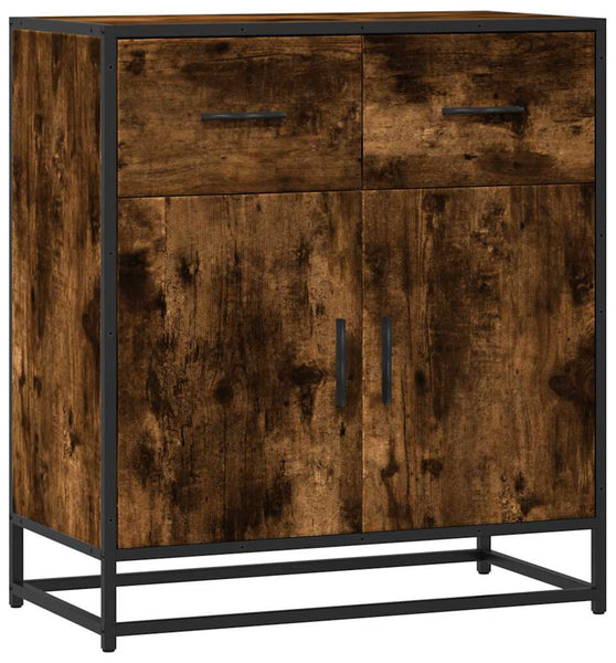 Sideboard Räuchereiche 68x35x76 cm Holzwerkstoff und Metall