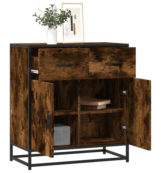 Sideboard Räuchereiche 68x35x76 cm Holzwerkstoff und Metall