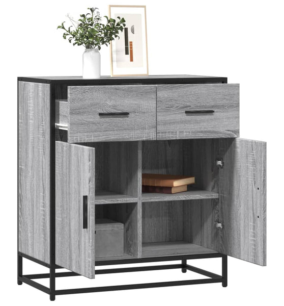 Sideboard Grau Sonoma 68x35x76 cm Holzwerkstoff und Metall