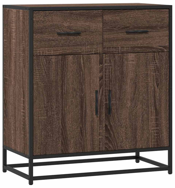 Sideboard Braun Eichen-Optik 68x35x76 cm Holzwerkstoff & Metall