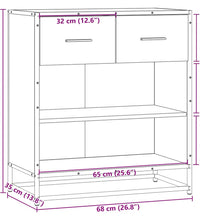 Sideboard Grau Sonoma 68x35x76 cm Holzwerkstoff