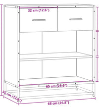 Sideboard Braun Eichen-Optik 68x35x76 cm Holzwerkstoff