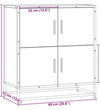 Sideboard Schwarz 68x35x76 cm Holzwerkstoff