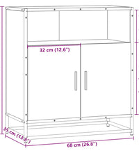 Sideboard Schwarz 68x35x76 cm Holzwerkstoff