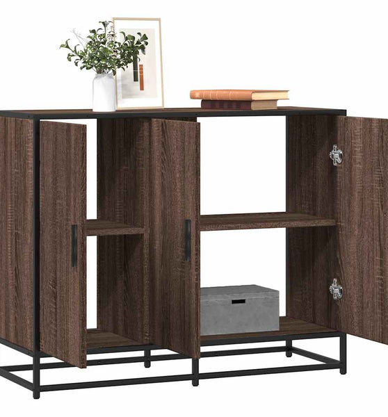 Sideboard Braun Eichen-Optik 94x35x76 cm Holzwerkstoff