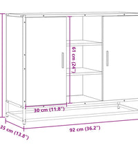 Sideboard Grau Sonoma 92x35x76 cm Holzwerkstoff
